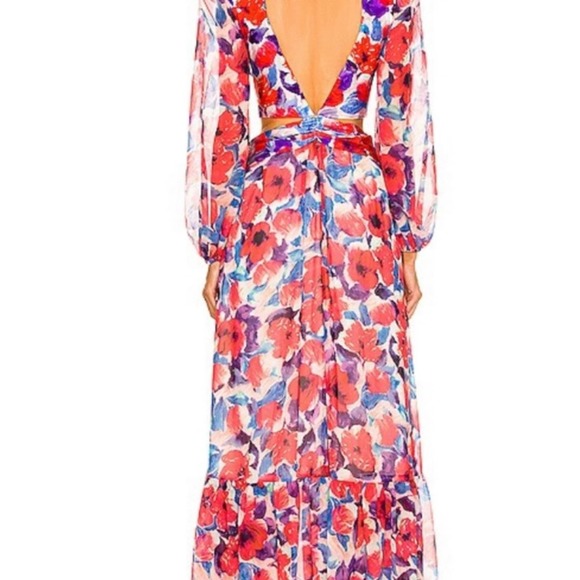 SOLD NWT PatBo violet plunge cut out dress in Cherry Sz Medium - Picture 4 of 7